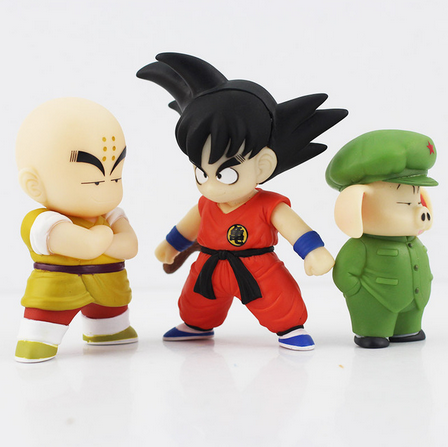 Cartoon Dragon Ball Goku+Kuririn+Oolong Set