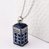 2015 New Ancient Silver/Bronze/Blue TARDIS Necklace