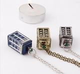 2015 New Ancient Silver/Bronze/Blue TARDIS Necklace